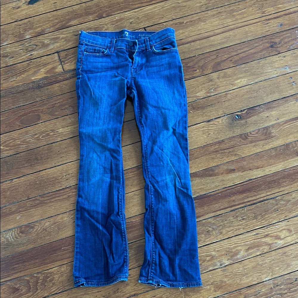 7 For All Mankind Dark Blue Boot Cut Jeans